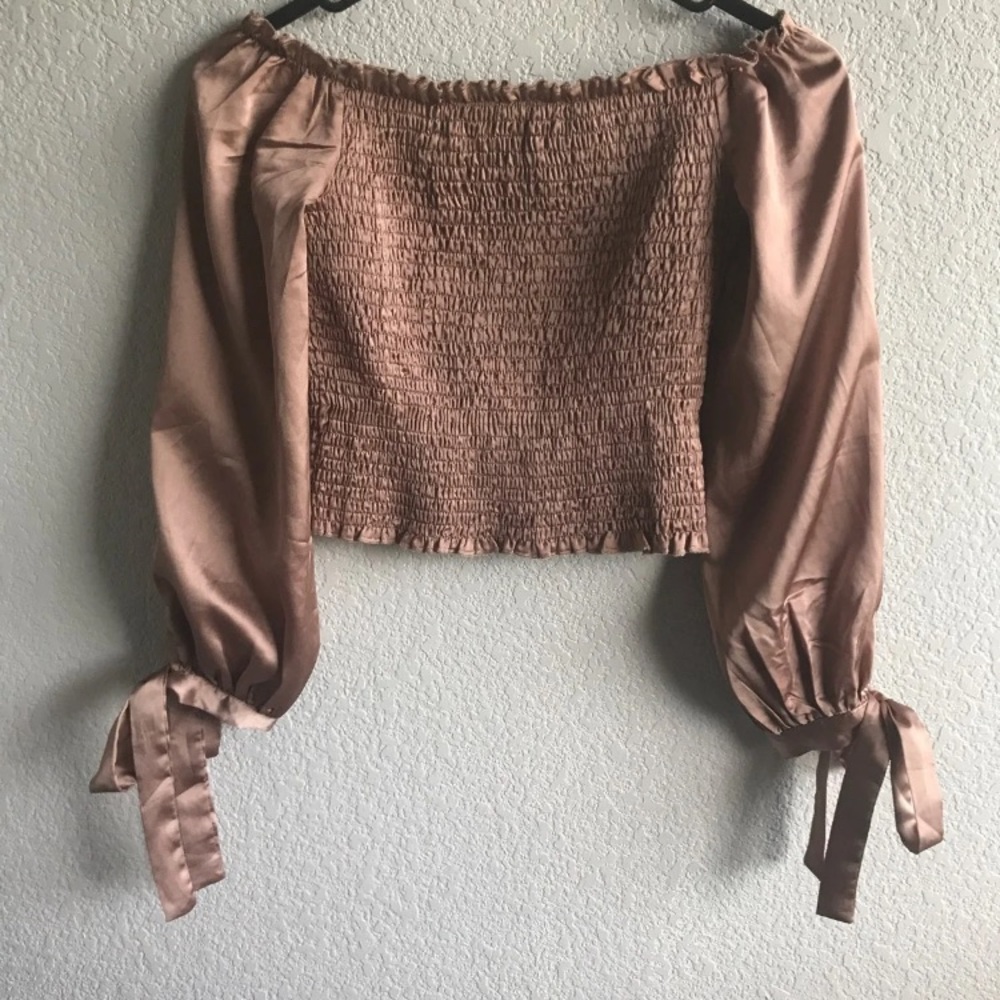 Silk off the shoulder blouse